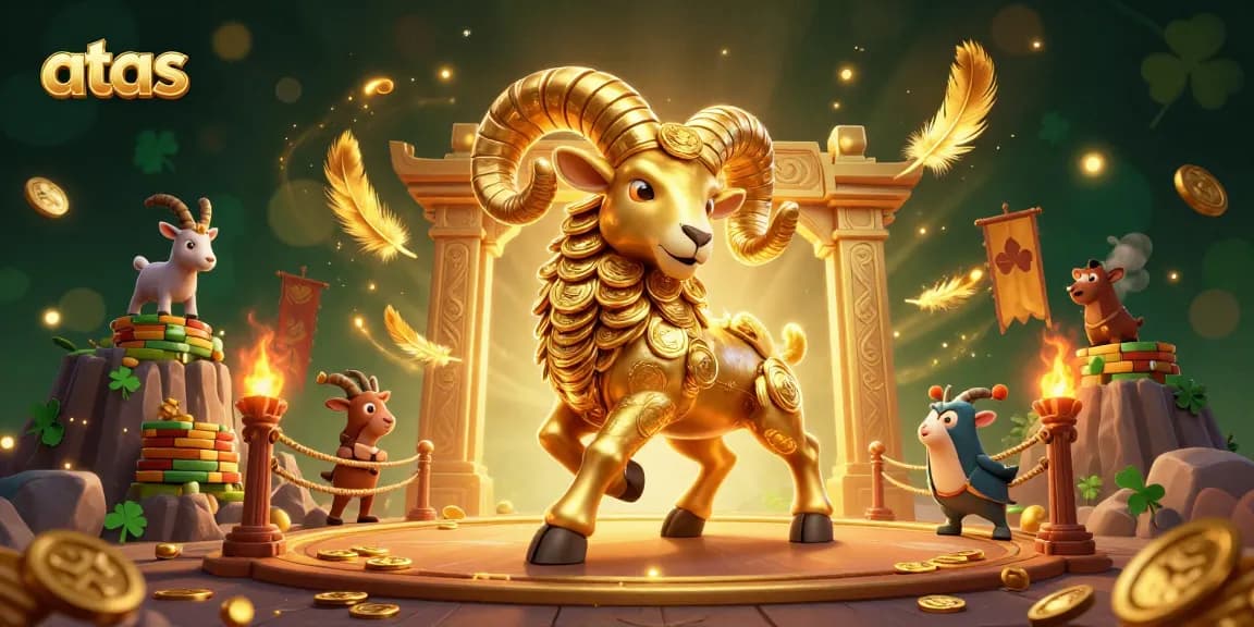 Engage in thrilling gameplay at atas Casino with a vibrant 3D scene showcasing epic gambling elements and characters.