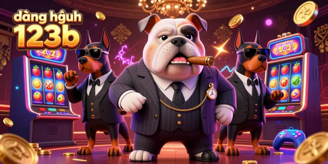 Experience the fun of đăng nhập 123b with vibrant 3D casino elements and cartoon characters.