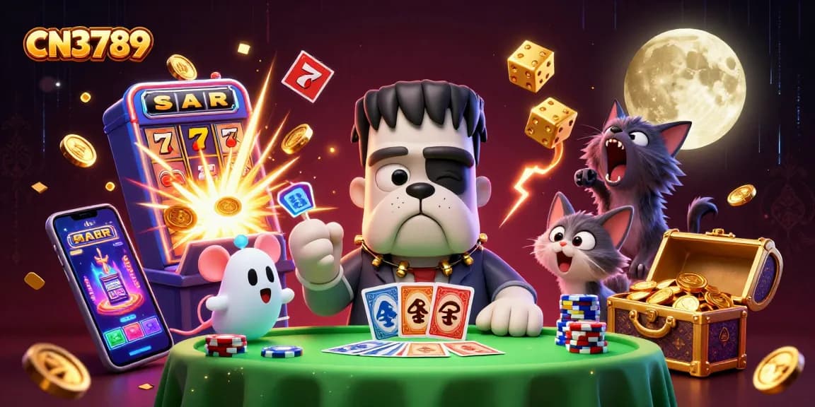 Engage with CN3789 at a lively casino scene featuring colorful characters and vibrant game elements.