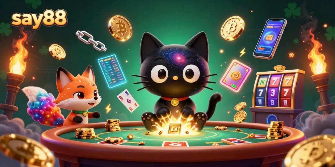 Experience exciting gaming at say88 with a captivating cosmic casino table and characters in action.