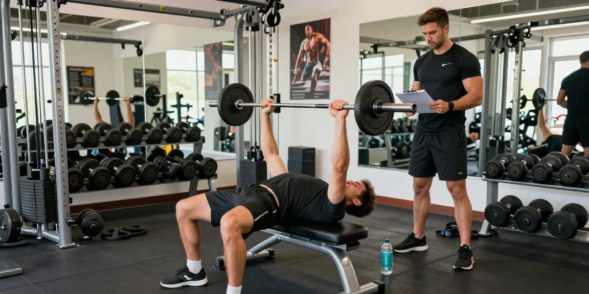 Engagiert im Training im Anabolika Shop Deutschland Fitnessstudio, das Engagement für den Muskelaufbau zeigt.