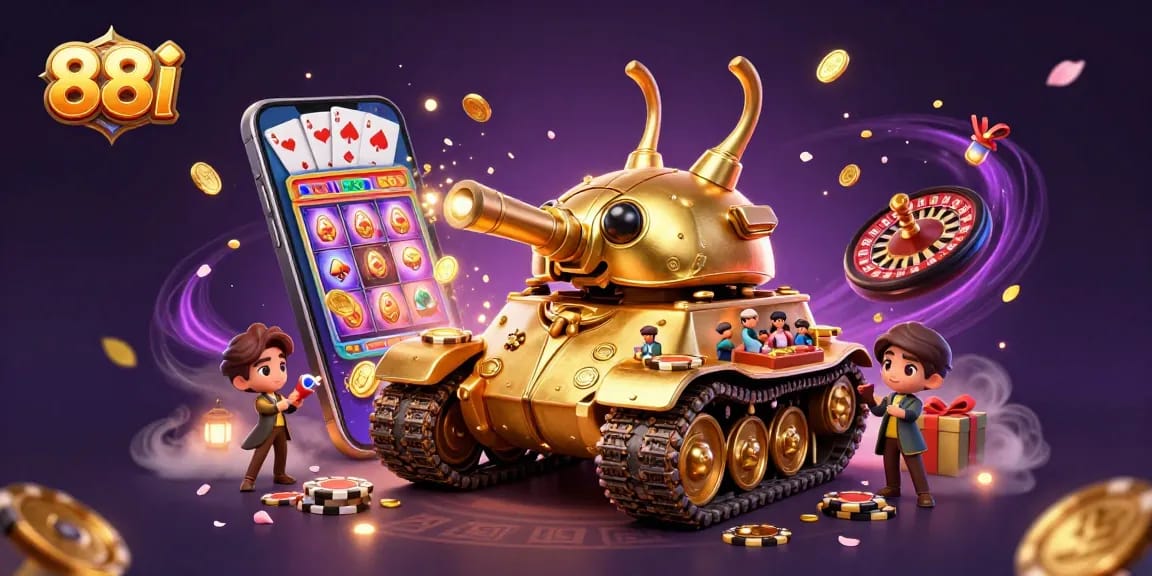 Experience thrilling moments at 88i with a dynamic miniature casino within a golden beetle tank.
