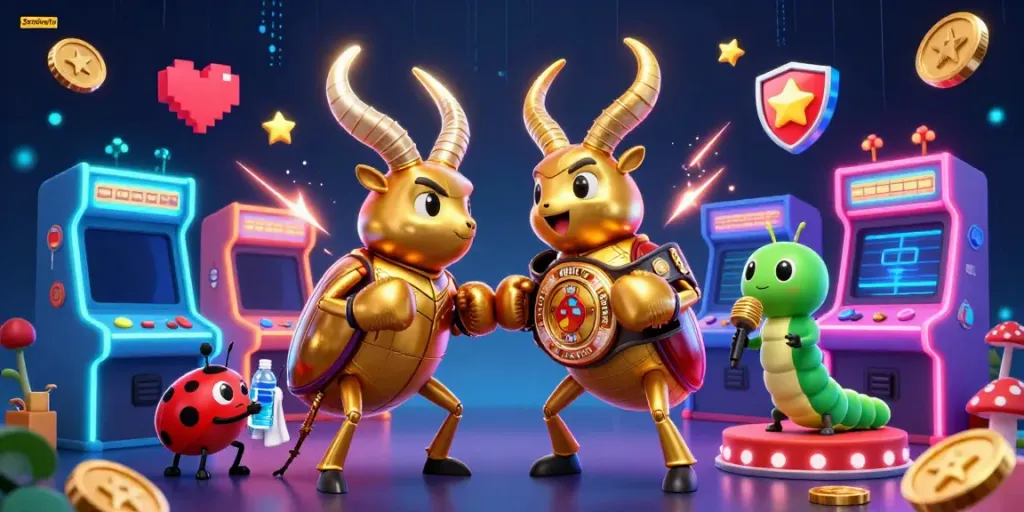 SocoliveTv brings an electrifying atmosphere with a combat-ready stag beetle, showcasing thrilling casino elements.