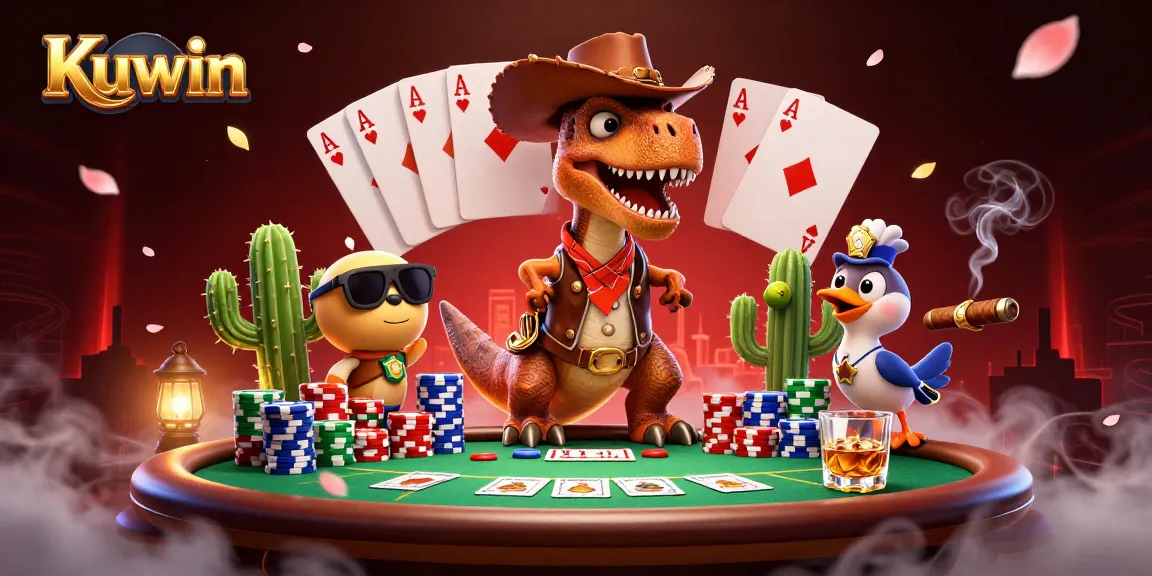 Engage in thrilling gameplay with Kuwin's 3D cartoon characters and poker elements.