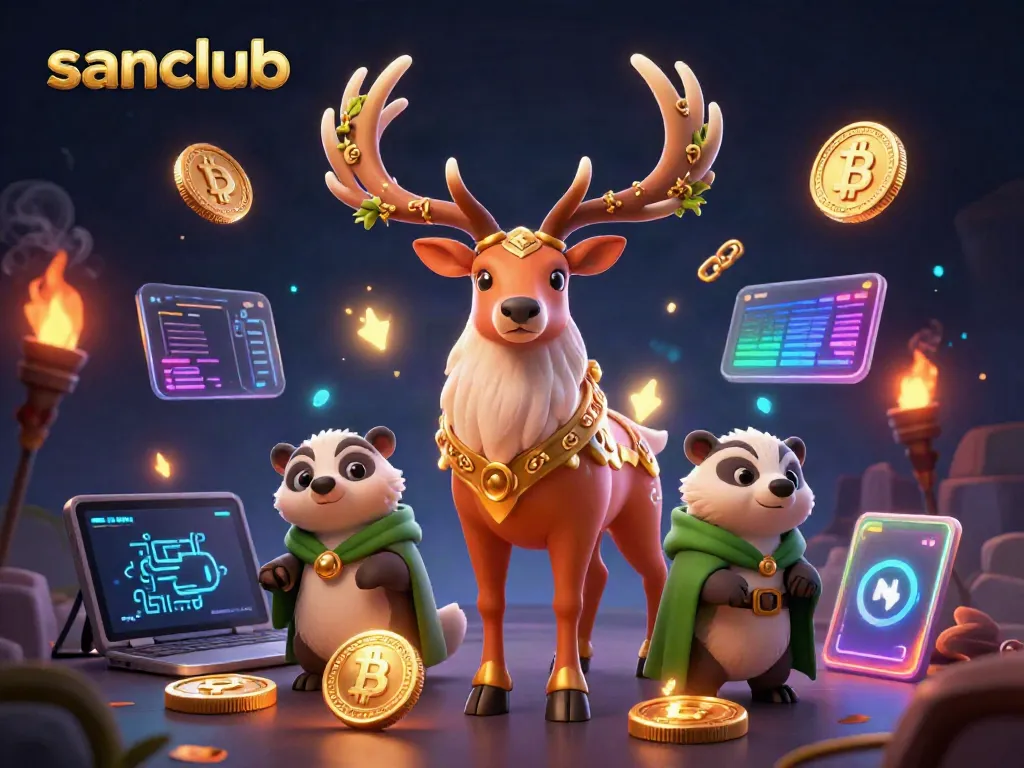 Engage in thrilling gaming with sanclub featuring vibrant characters and casino elements.