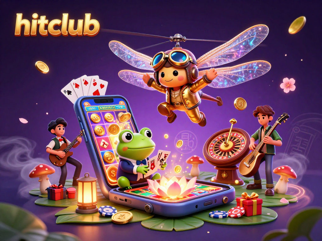 Hitclub offers thrilling online gambling experiences with vibrant casino elements and engaging characters.