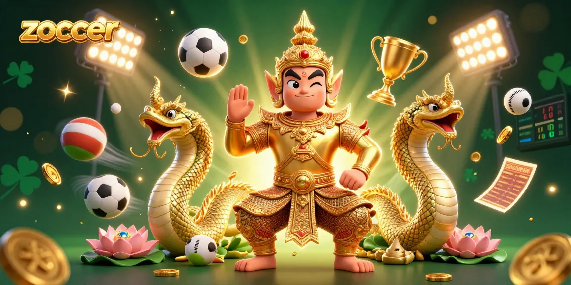 Zoccer betting strategy and sports elements in a vibrant 3D illustration.