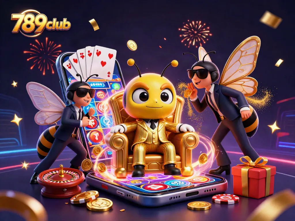Engage with 789club in this vibrant 3D casino illustration featuring unique game elements and characters.