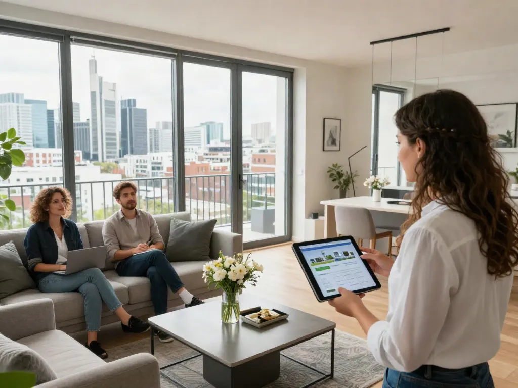 Bester Immobilienmakler Frankfurt präsentiert stilvolle Wohnung in Frankfurt mit Panoramablick.