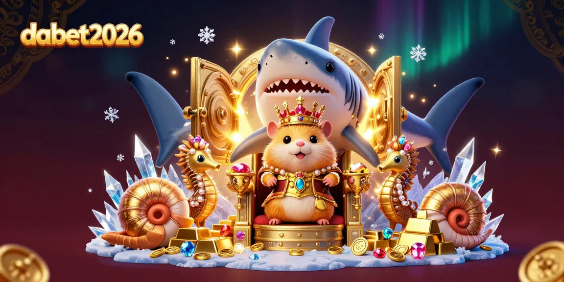 Experience thrilling wins with dabet2026 through a captivating 3D casino illustration featuring a golden hamster king and treasure.