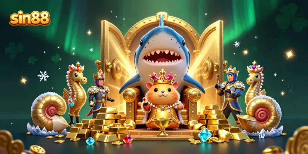 Experience the thrill of sin88 with exclusive slots and casino action in a vibrant, animated 3D scene.