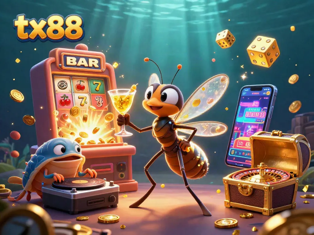 Engage in exciting gaming experiences with tx88's vibrant scene showcasing a lively casino