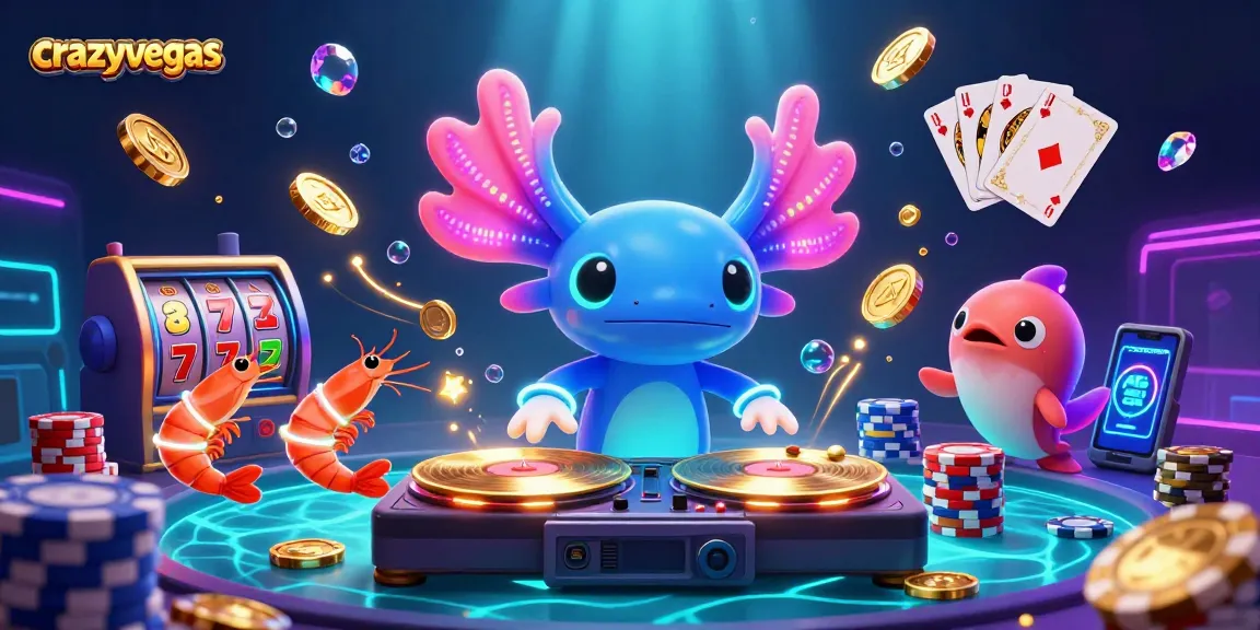 Experience the excitement of crazyvegas with neon-colored characters celebrating jackpot wins!