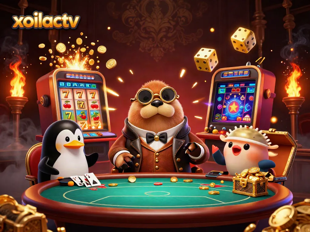 Experience the excitement of xoilactv with jolly walrus gaming at an underwater poker table.