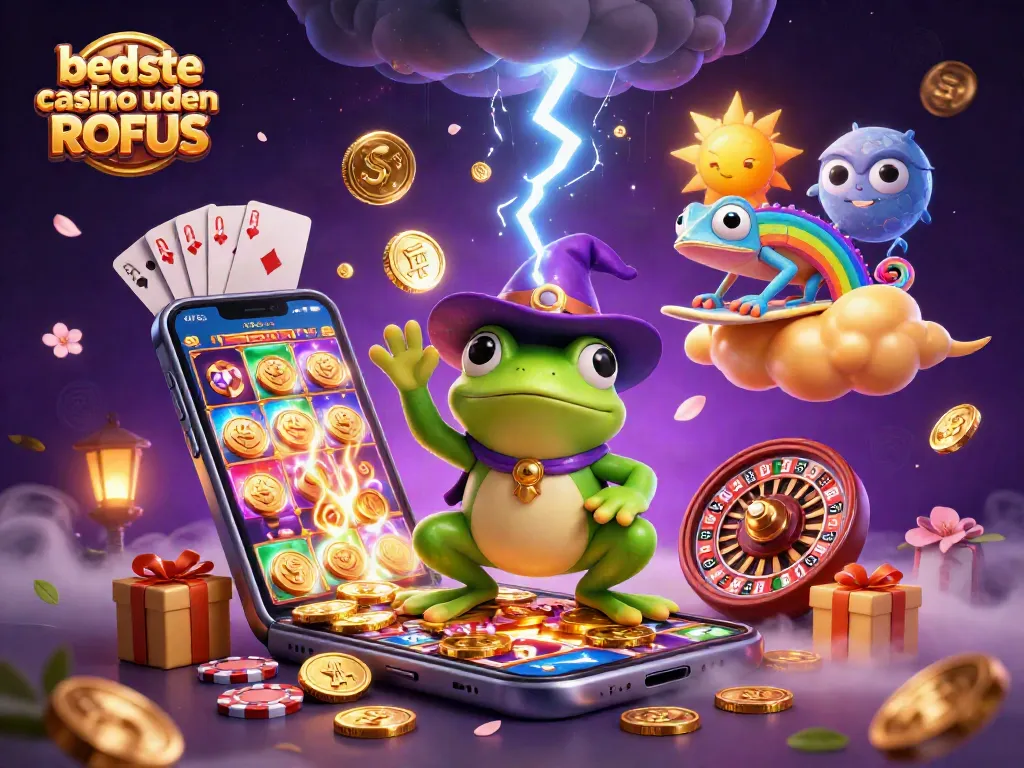 Experience the thrill of bedst casino uden ROFUS with golden coins raining down in this vibrant 3D casino scene.