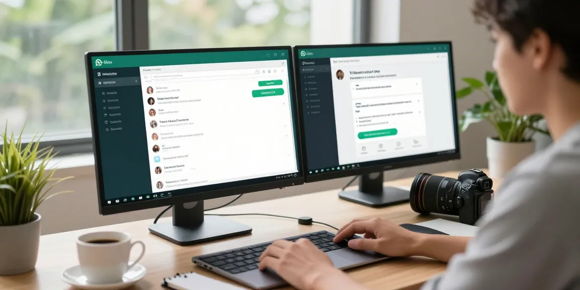 Using WhatsApp電腦版 in a modern home office setup.