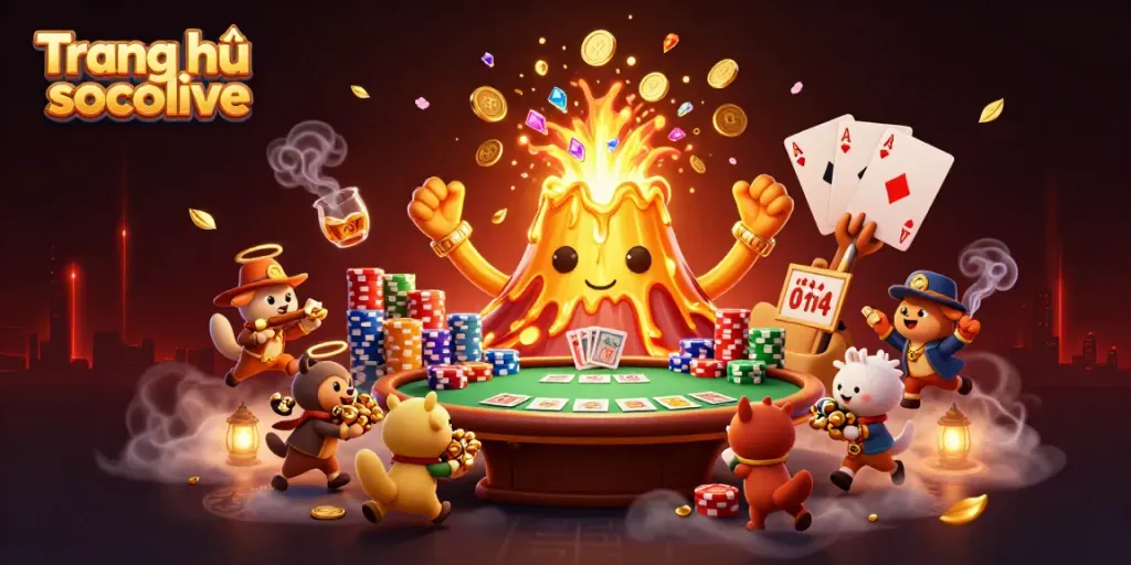 Experience the thrill of Trang chủ socolive with gold coins and vibrant casino elements in a triumphant scene.