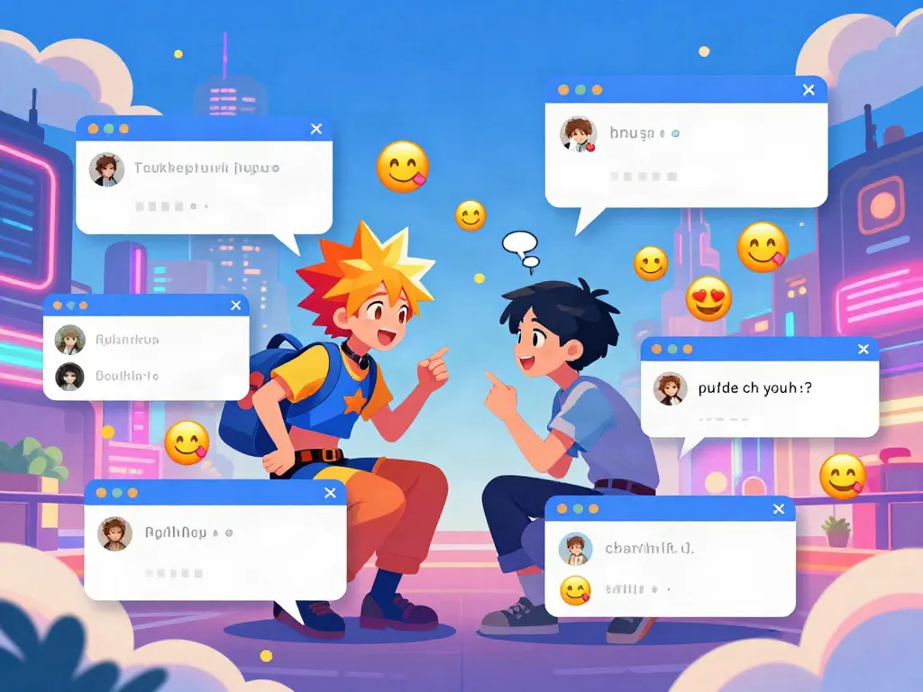 Engaging character chat with vibrant visuals in a dynamic hentai chat environment.