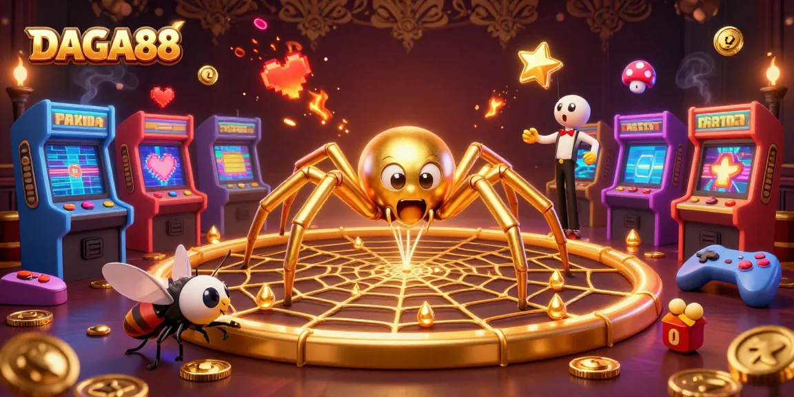 DAGA88 offers an engaging environment for live cockfighting events featuring a golden spider and a centipede croupier.
